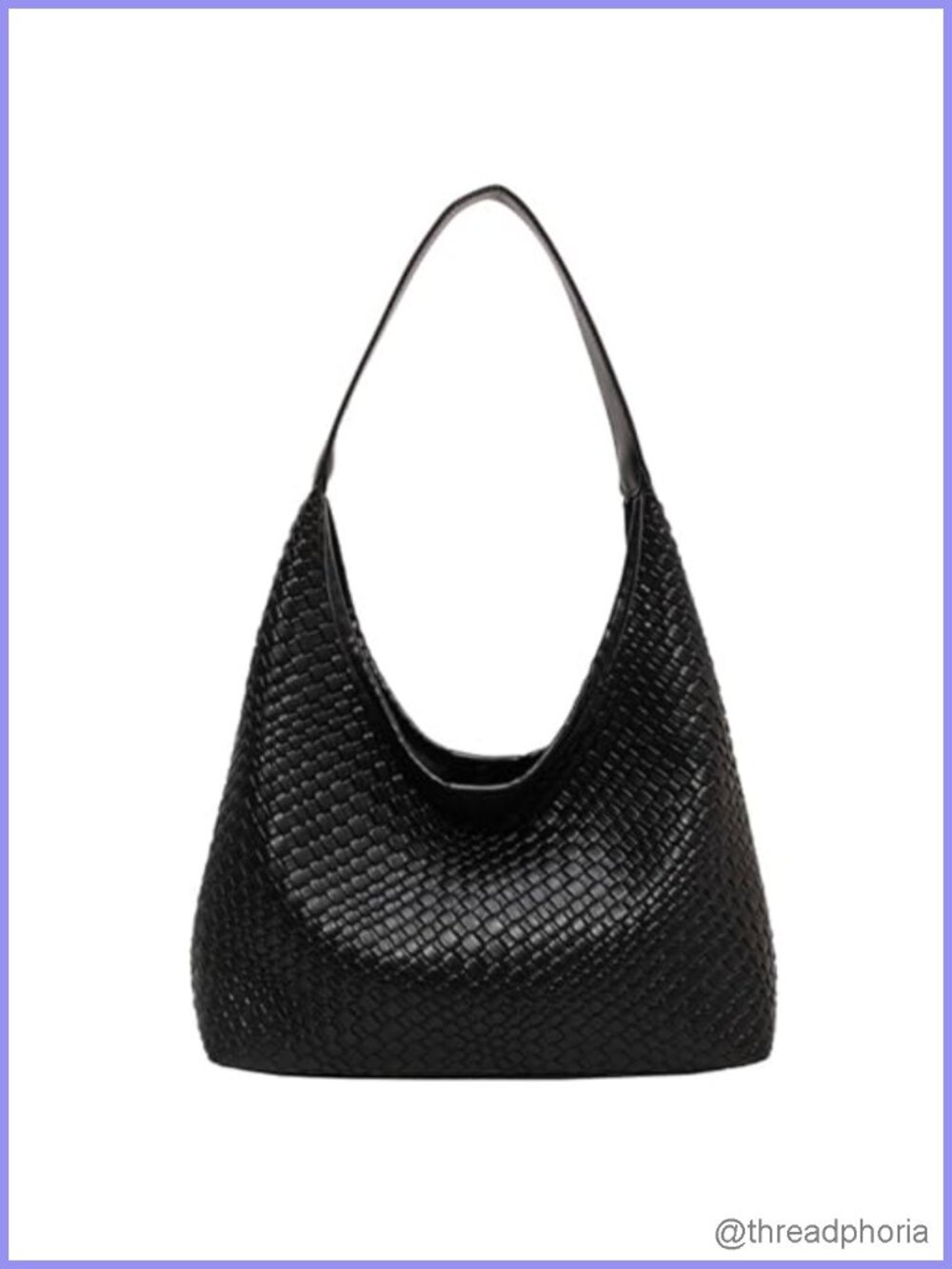 Large Capacity Woven Hobo Tote Bag Women Shoulder Crossbody PU Leather Handbag